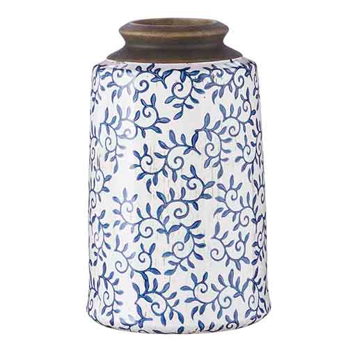 10.5" Blue Transferware Vase