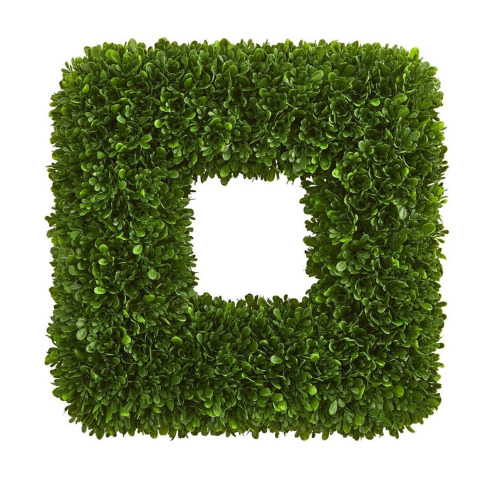 17” Tea Leaf Square Wreath UV Resistant (Indoor / Outdoor) - Ed's Plant Shop
