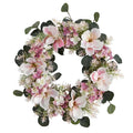 20” Hydrangea and Magnolia Artificial Wreath – Elegant Floral Decor - Ed's Plant Shop