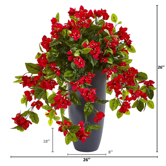 26'' Bougainvillea Artificial Plant in Planter | UV Resistant Decor - Ed's Plant Shop