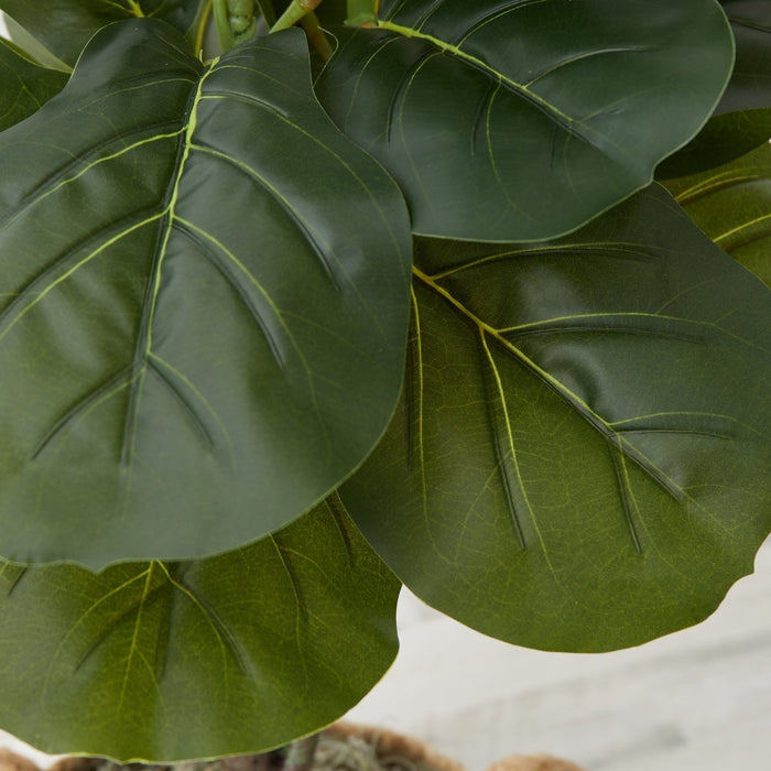 3' Artificial Fiddle Leaf Fig Tree with Handmade Cotton & Jute Woven Basket DIY Kit - Ed's Plant Shop