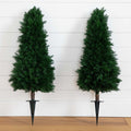 3' UV Resistant Artificial Cedar Plant with Integrated Ground Stake – Set of 2 - Ed's Plant Shop