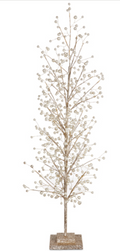33" Glittered Tree with Pearls