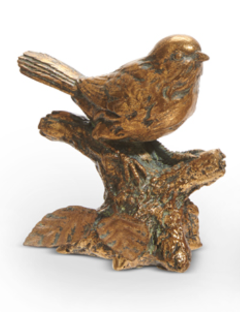 4" Antique Gold Bird on Branch