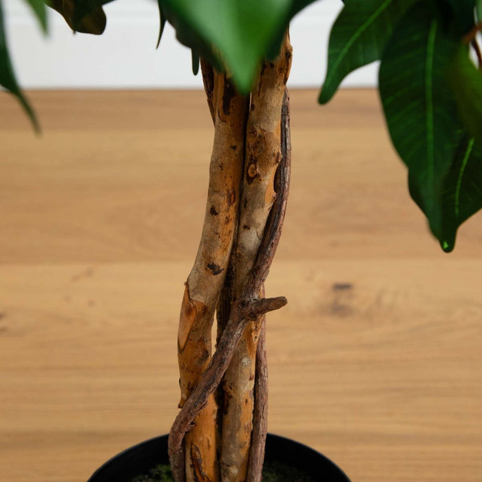 4' Ficus Auriculata Artificial Silk Tree – Lifelike Faux Tree with 504 Leaves - Ed's Plant Shop