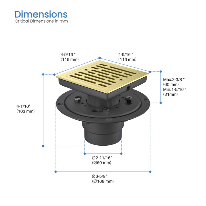 4″ Tile-In Shower Drain – KFD0403