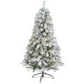 5' Flocked Rock Springs Spruce Christmas Tree | 150 LED Lights - Ed's Plant Shop