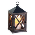 Abby Weathered Espresso Wooden Lantern