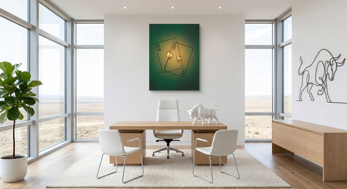 Aces Golden Suits — aces golden suits office space with furniture 1port flush print