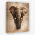 African Elephant Charging canvas wall art