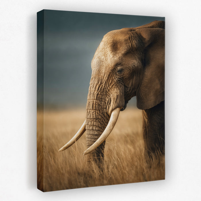 African Elephant Portrait canvas wall art