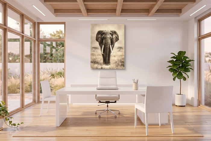 African Lion Standing — african lion standing office space with desk 3 1port flush print