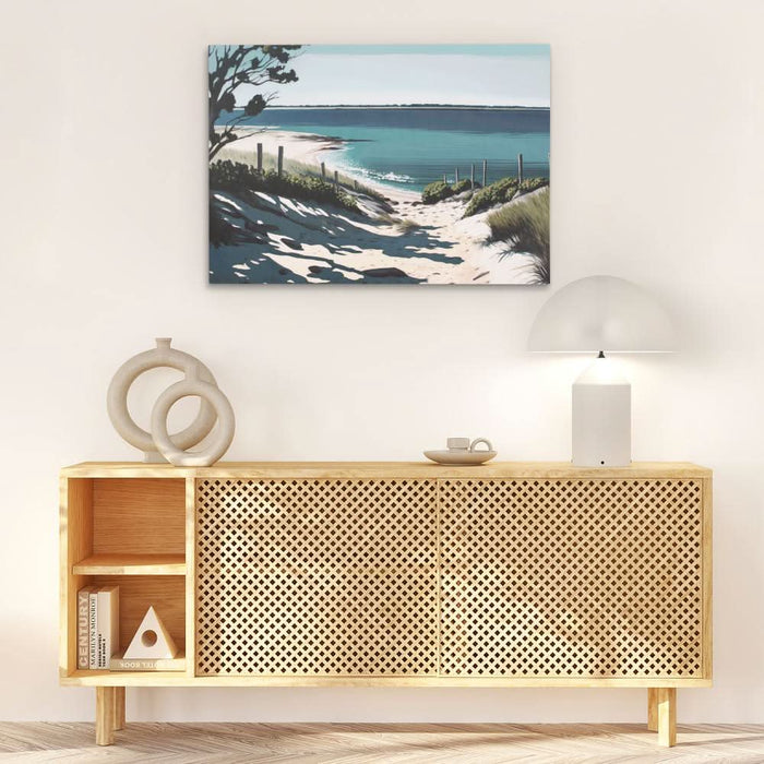 Afternoon Beach - Beach House Wall Art in Black Frame