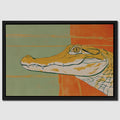 Albino Crocodile Patriot canvas wall art