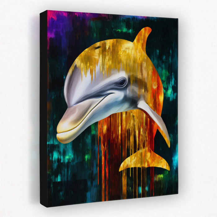 Albino Dolphin Melt canvas wall art