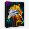 Albino Dolphin Melt canvas wall art