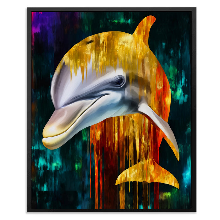 Albino Dolphin Melt canvas wall art, room view