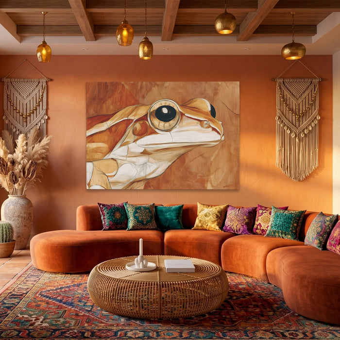 Albino Frog Nouveau canvas wall art, room view