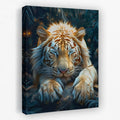 Albino Resting Tiger - Albino Canvas Wall Art