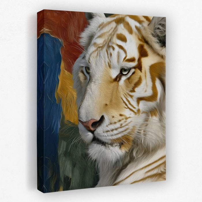 Albino Tiger Form canvas wall art