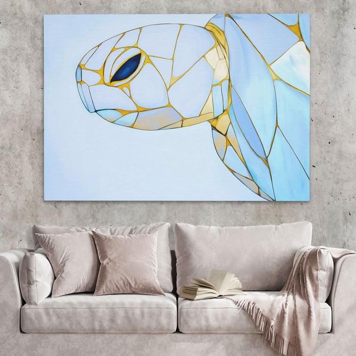 Albino Turtle Swimming - Wall Art for Bathroom