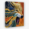 Albino Wolf Scattering canvas wall art