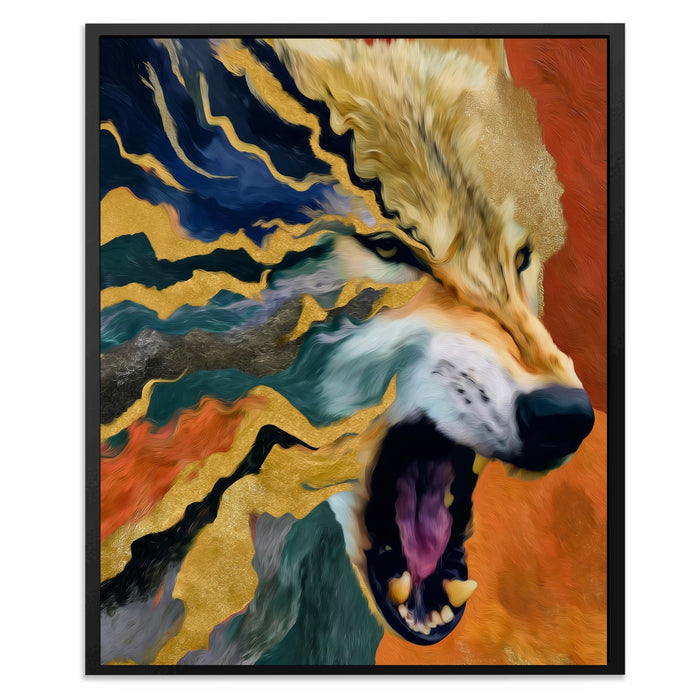 Albino Wolf Scattering canvas wall art, room view