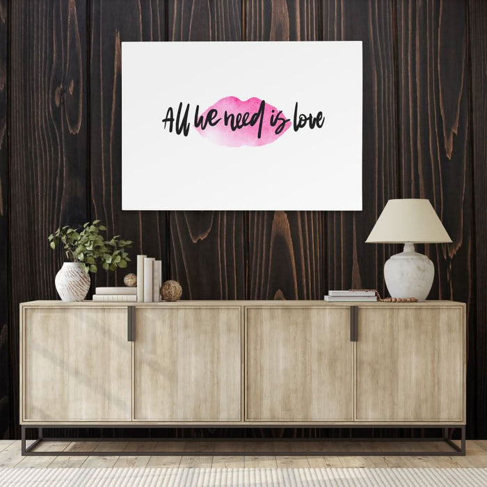 All We Need Is Love - Modern Wall Art in Black Frame