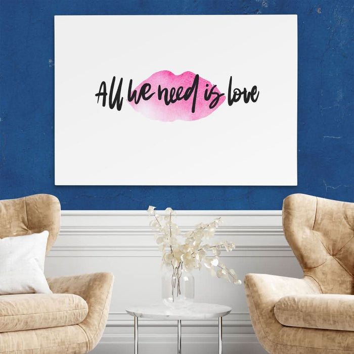 All We Need Is Love - Pink Flirty Canvas Print