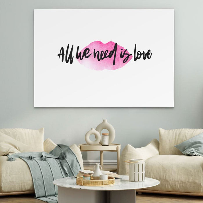 All We Need Is Love - Modern Pink Canvas Wall Art