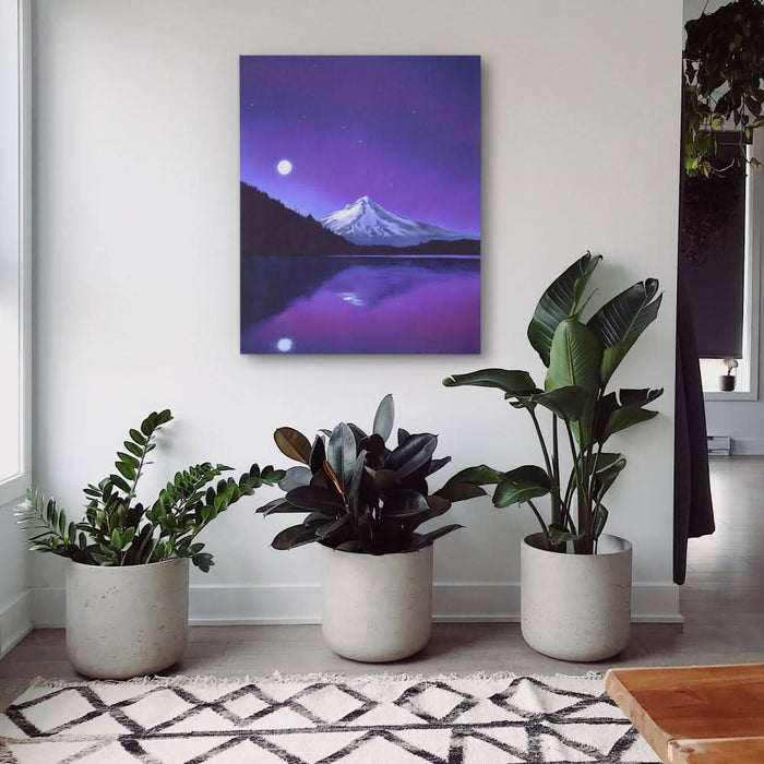 Amethyst Reflection - Contemporary Purple Canvas Wall Art