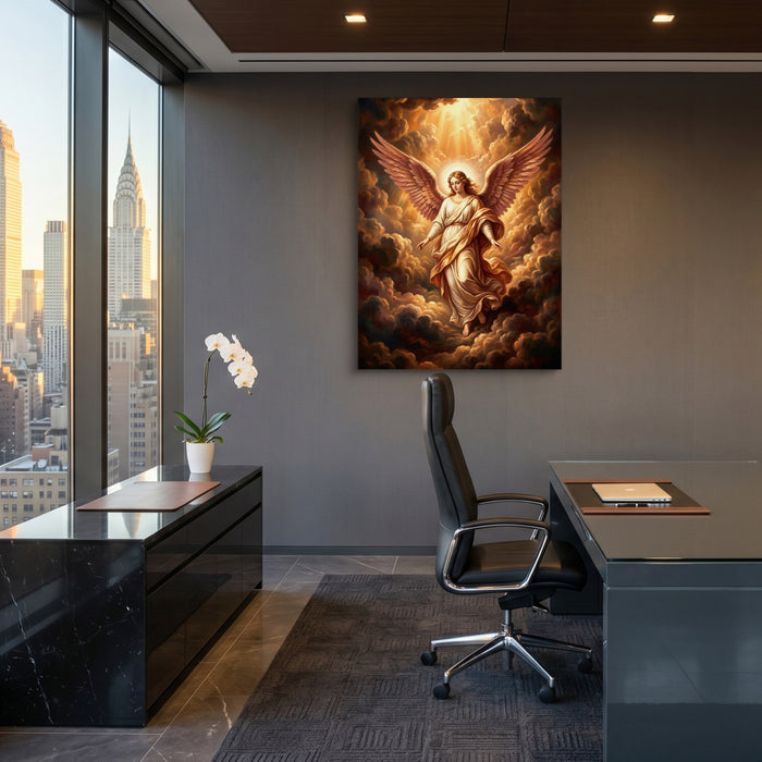 Angel Descending — angel descending sq office view 1port flush print
