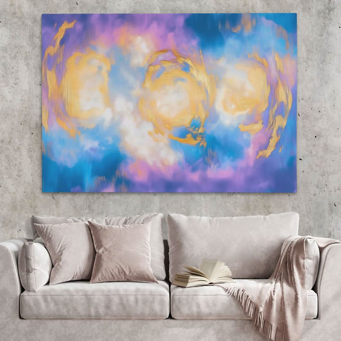 Angelic Sky Lights - Blue Wall Art for Living Room