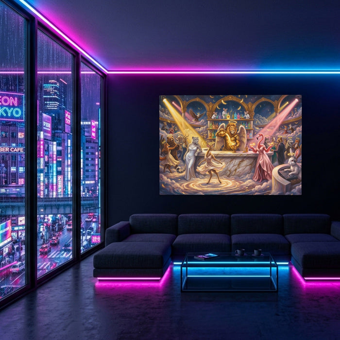 Angels Night Club canvas wall art, room view
