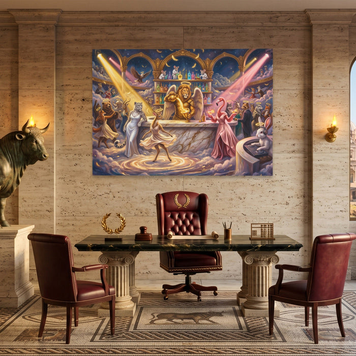 Angels Night Club canvas wall art, room view