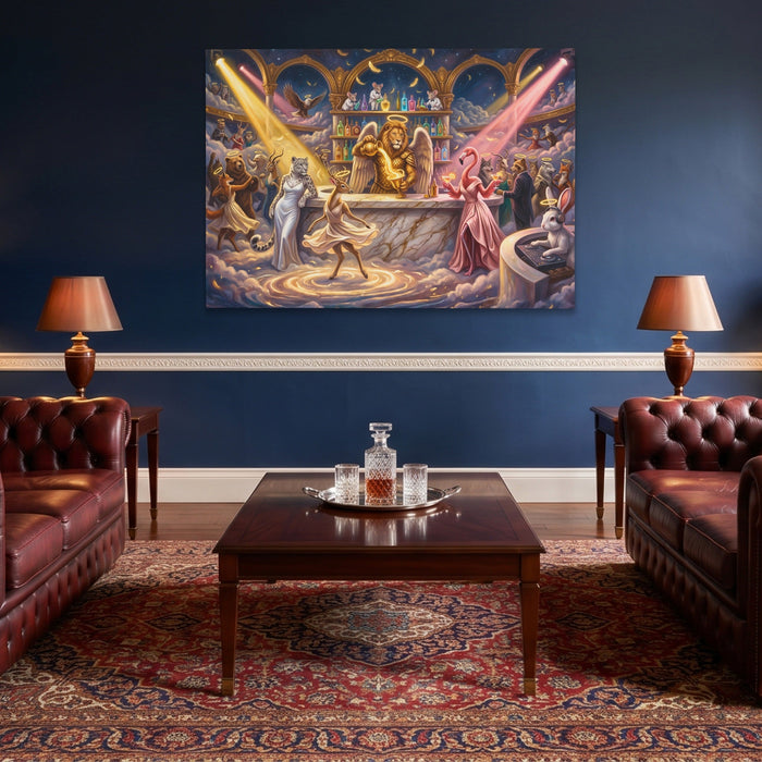 Angels Night Club canvas wall art, room view