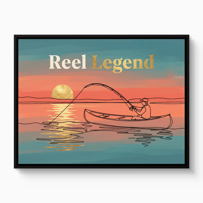 Angler Golden Sunset — angler golden sunset white studio framed black