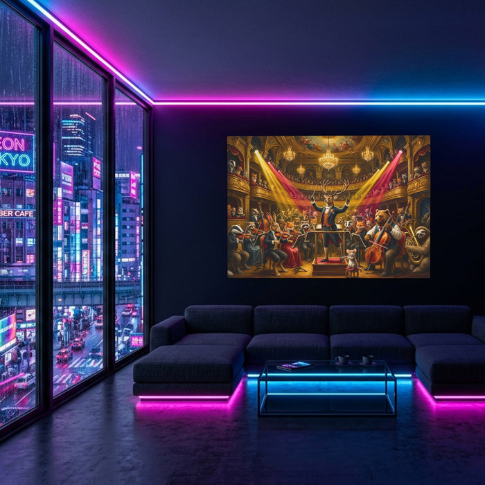 Animal Orchestra Crescendo — Animal Orchestra Crescendo Blue Pink Neon Room Land 3