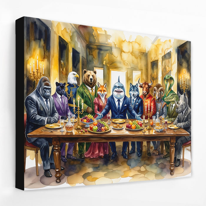Animals Last Supper canvas wall art