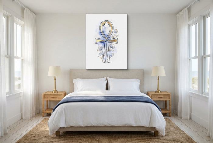 Ankh Golden Lotus — ankh golden lotus bedroom with windows 1port flush print