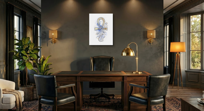 Ankh Golden Lotus — ankh golden lotus office interior with desk 1port flush print