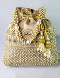 Antique Golden Hand Embellished Potli