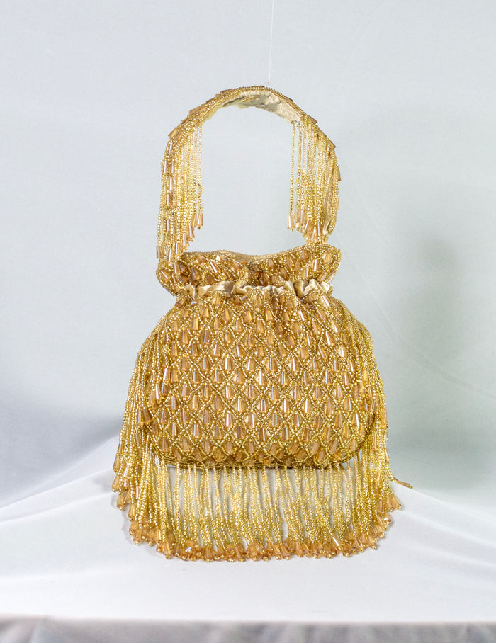 Antique Golden Hand Embellished Potli