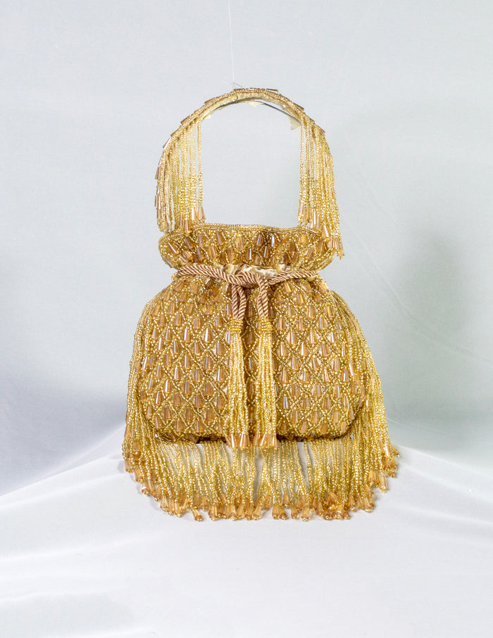 Antique Golden Hand Embellished Potli
