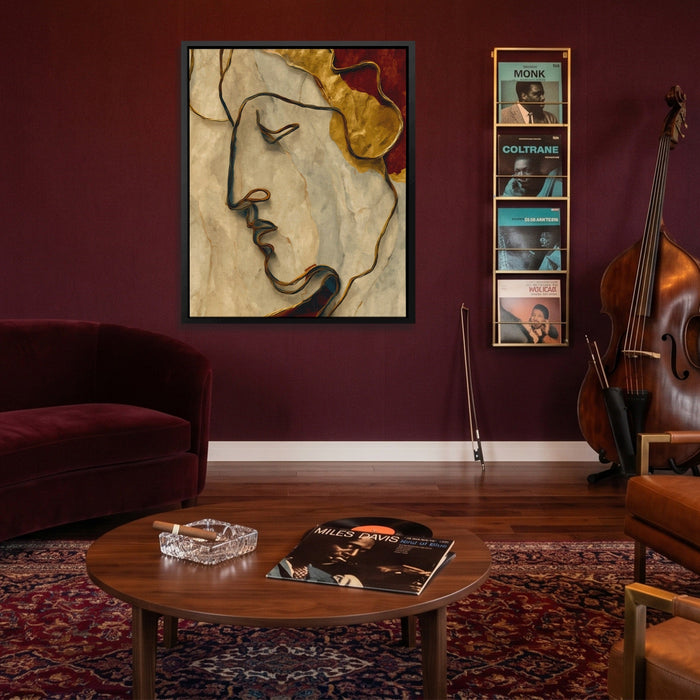 Antique Profile Line canvas wall art, room view