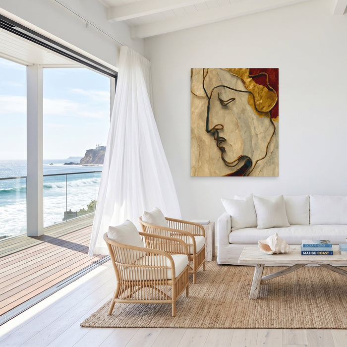 Antique Profile Line canvas wall art, room view