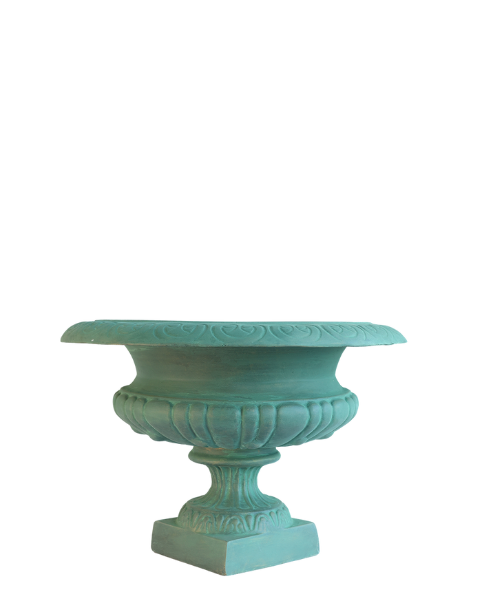 Antique Verdigras Greek Urn-11"H Green