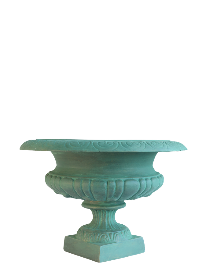 Antique Verdigras Greek Urn-15"H Green