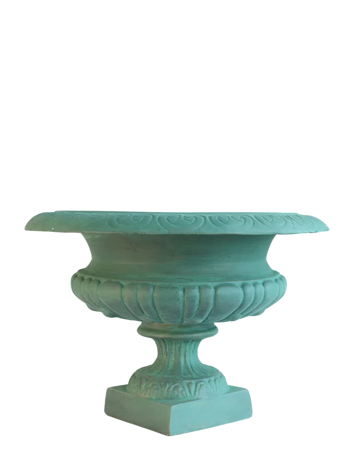 Antique Verdigras Greek Urn-16"H
