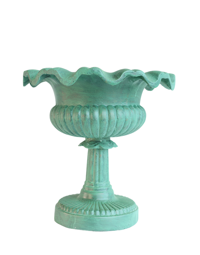 Antique Verdigras Urn- 15"H